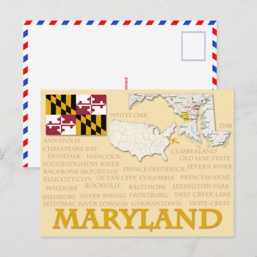 Postkarte "Maryland" (Vorne/Hinten)