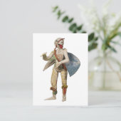 Postkarte - Maskenfigur "Bertchen" B (weiß) (Stehend Vorderseite)