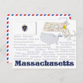 Postkarte "Massachusetts" (Vorne/Hinten)