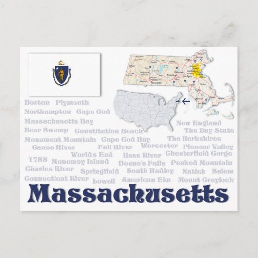 Postkarte "Massachusetts" (Vorderseite)