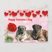 Postkarte Mastiff Valentinstags  (Vorderseite)