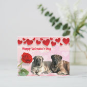 Postkarte Mastiff Valentinstags (Stehend Vorderseite)