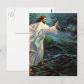 Postkarte: Matthew-14:29 - 30 Postkarte (Vorne/Hinten)