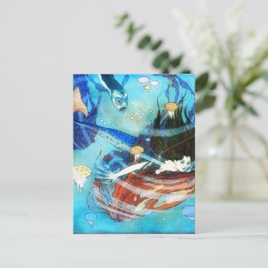 Postkarte Mermaid (Stehend Vorderseite)