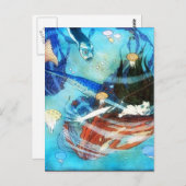 Postkarte Mermaid (Vorne/Hinten)