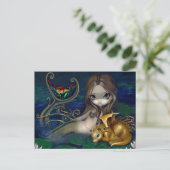 Postkarte "Mermaid mit einem Goldenen Drachen" (Stehend Vorderseite)