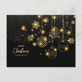 Postkarte Merry Christmas, goldene Sterne