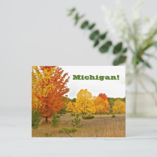 Postkarte"MICHIGAN LEBT MIT VIBRANTER FARBE" Postkarte (Stehend Vorderseite)