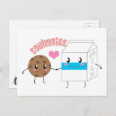 Postkarte Milch und Cookie (Vorne/Hinten)