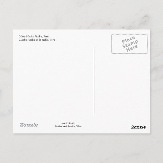 Postkarte "Misty Machu Picchu" (Rückseite)