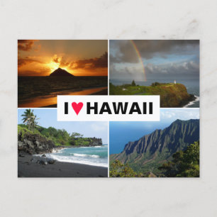 Postkarte mit 4 Foto Hawaii Collage