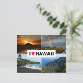 Postkarte mit 4 Foto Hawaii Collage (Stehend Vorderseite)