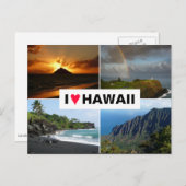 Postkarte mit 4 Foto Hawaii Collage (Vorne/Hinten)