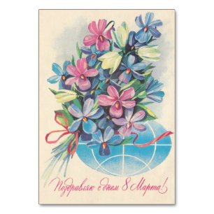 Postkarte mit 8 März Tischnummer