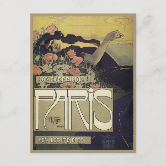 Postkarte mit Alexandre de Riquer Malerei (Vorderseite)