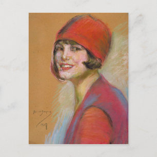 Postkarte mit Alice Pike Barney Malerei