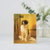 Postkarte mit alter 1852 Hunde-Malerei Druck (Stehend Vorderseite)