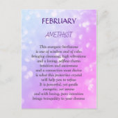 Postkarte mit Amethyst-Design, dem Geburtsstein fü (Vorderseite)