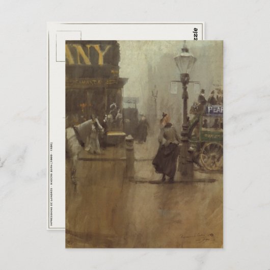 Postkarte mit Anders Zorn-Malerei (Vorne/Hinten)