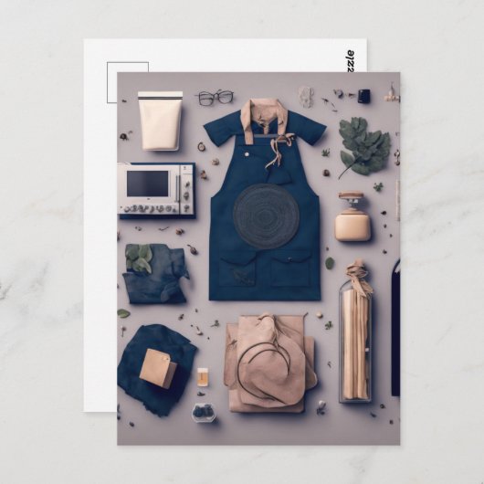 Postkarte mit ästhetischer Küchenflache (Vorne/Hinten)