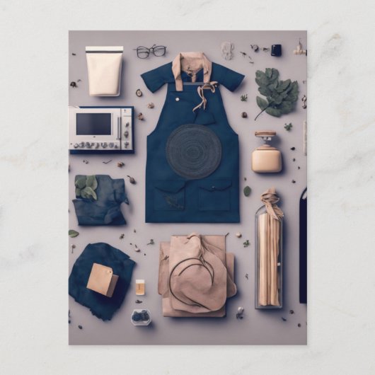 Postkarte mit ästhetischer Küchenflache (Vorderseite)