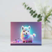 Postkarte mit Baby, niedlich, Cartoon Lama (Stehend Vorderseite)