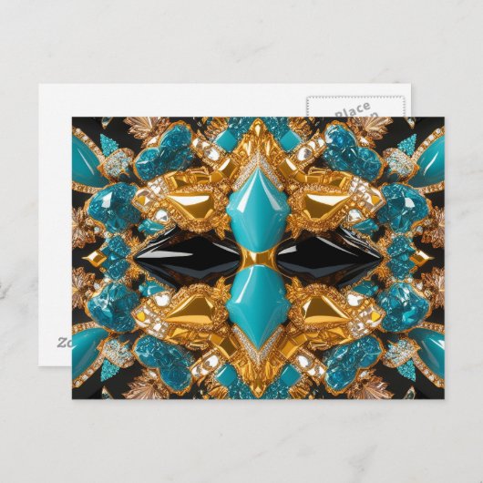 Postkarte mit Bahamas-Farbdesign (Vorne/Hinten)