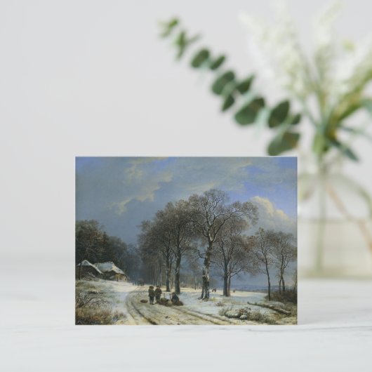 Postkarte mit Barend Cornelis Koekkoek Malerei (Stehend Vorderseite)