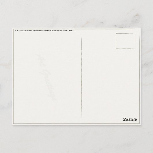 Postkarte mit Barend Cornelis Koekkoek Malerei (Rückseite)