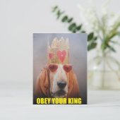 Postkarte mit Basset Hound King (Stehend Vorderseite)