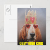 Postkarte mit Basset Hound King (Vorne/Hinten)