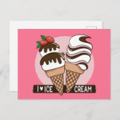 Postkarte mit benutzerdefinierter Farbe Eiscreme L (Vorne/Hinten)