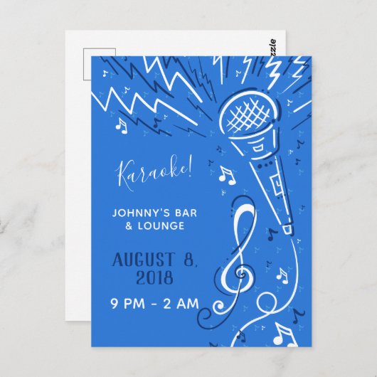 Postkarte mit benutzerdefinierter Text-Musik Mikro (Vorne/Hinten)