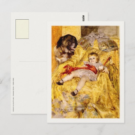 Postkarte mit berühmter Malerei (Vorne/Hinten)