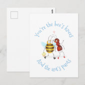 Postkarte mit Bienenknie und Ameisenhose (Vorne/Hinten)
