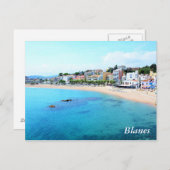 Postkarte mit Blanes-Stadt (Vorne/Hinten)