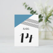 Postkarte mit blauem geometrischem Streifen (Stehend Vorderseite)