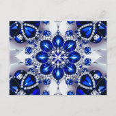 Postkarte mit blauweißem Farbdesign (Vorderseite)