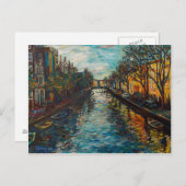 Postkarte mit Blick auf Amsterdam (Vorne/Hinten)