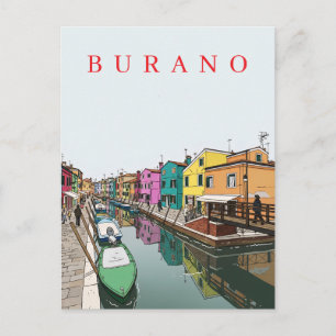 Postkarte mit Blick auf einen Kanal der Insel Bura