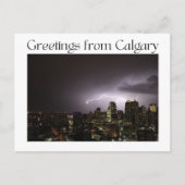 Postkarte mit Blitz über Calgary (Vorderseite)