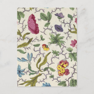 Postkarte mit Blumendesign für bedruckten Stoff