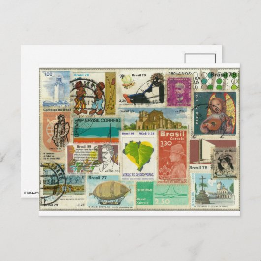 Postkarte mit Briefmarke (Vorne/Hinten)