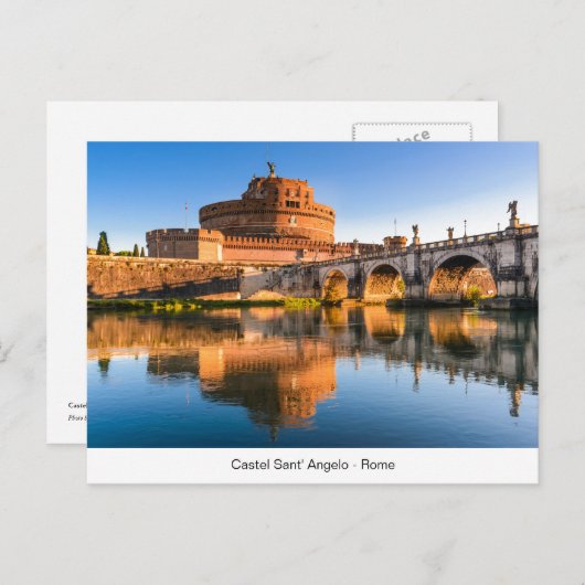 Postkarte mit Castel Sant'Angelo (Vorne/Hinten)