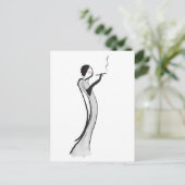 Postkarte mit Chic Jazz Age Lady Illustration (Stehend Vorderseite)