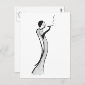 Postkarte mit Chic Jazz Age Lady Illustration (Vorne/Hinten)