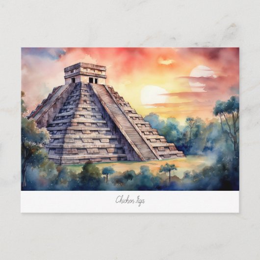 Postkarte mit Chichen Itza, Mexiko. (Vorderseite)