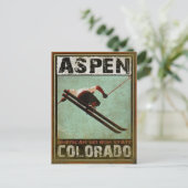 Postkarte mit Coolem Aspen Ski Print (Stehend Vorderseite)
