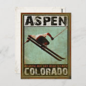 Postkarte mit Coolem Aspen Ski Print (Vorne/Hinten)