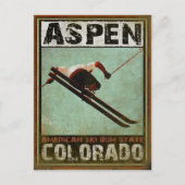 Postkarte mit Coolem Aspen Ski Print (Vorderseite)